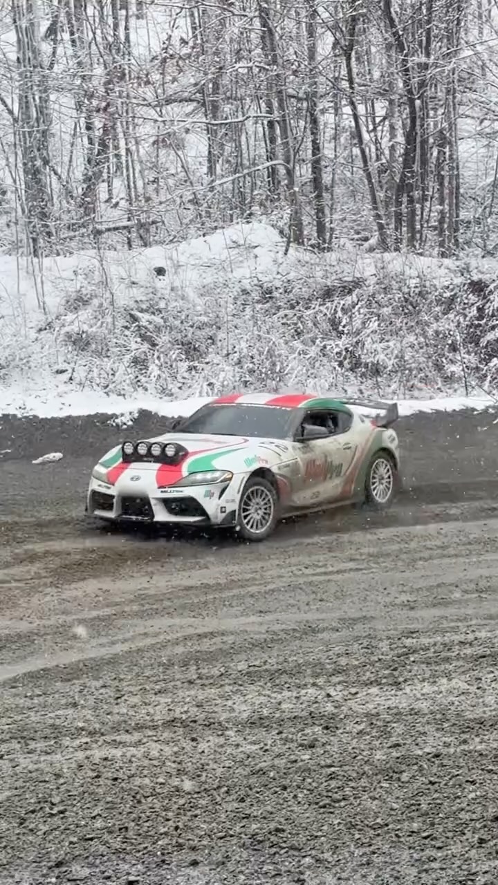 Will driving a rally-prepared Toyota Supra on a snowy rally stage